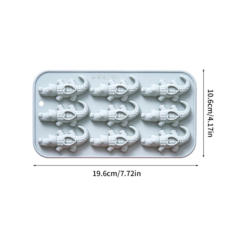 Multipurpose Crocodiles Shaped Silicone Mold Set 9 Cavities Baking Freezing Safe gallery