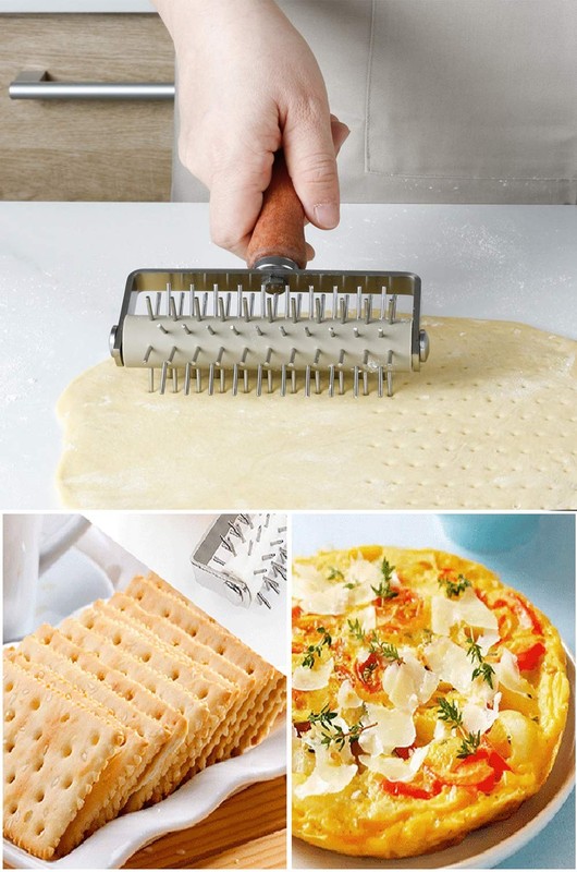 Pizza Dough Docker Roller - Pastry Docker Roller with Spike for Homemade Baki... gallery