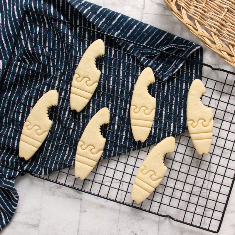 Bitten Surfboard Cookie Cutter - Nautical surfing jaws surfer shark attack beach gallery