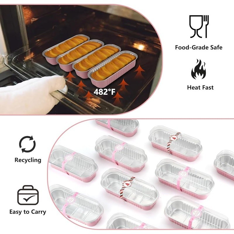 Mini Cake Molds W/ Lids Disposable Forks Spoons Stickers Gift Bags Baking Set US gallery