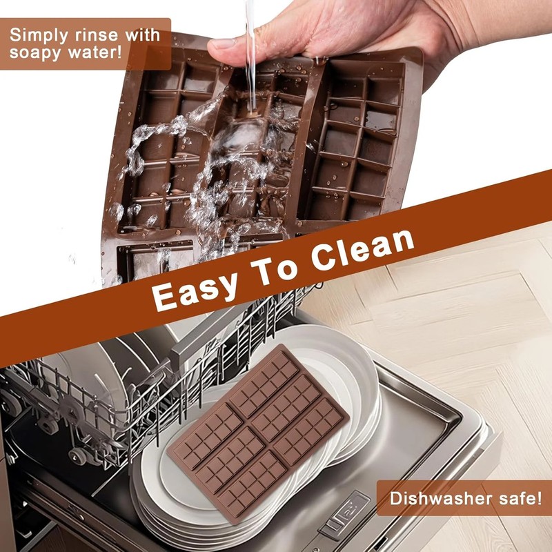 Husfunov Chocolate Bar Mold,Non-Stick Chocolate Molds, 100% Food Grade Silicone gallery