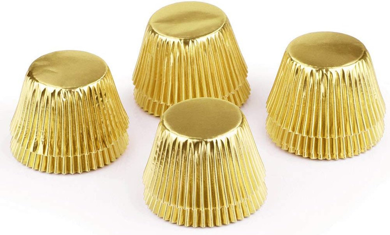 Gold Foil Jumbo Cupcake Liners Metallic Large Muffin Baking Cups, 160-Count gallery