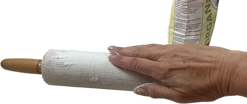 Regency Wraps Rolling Pin Cover for Non-Stick Dough Pack of 5, Natural gallery