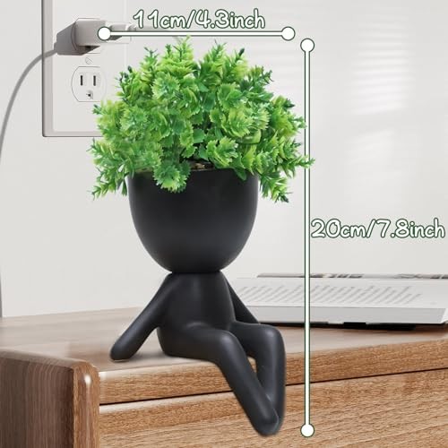 Fake Plants Succulents Office Table Decor Indoor Mini Succulent Plant Black-b gallery