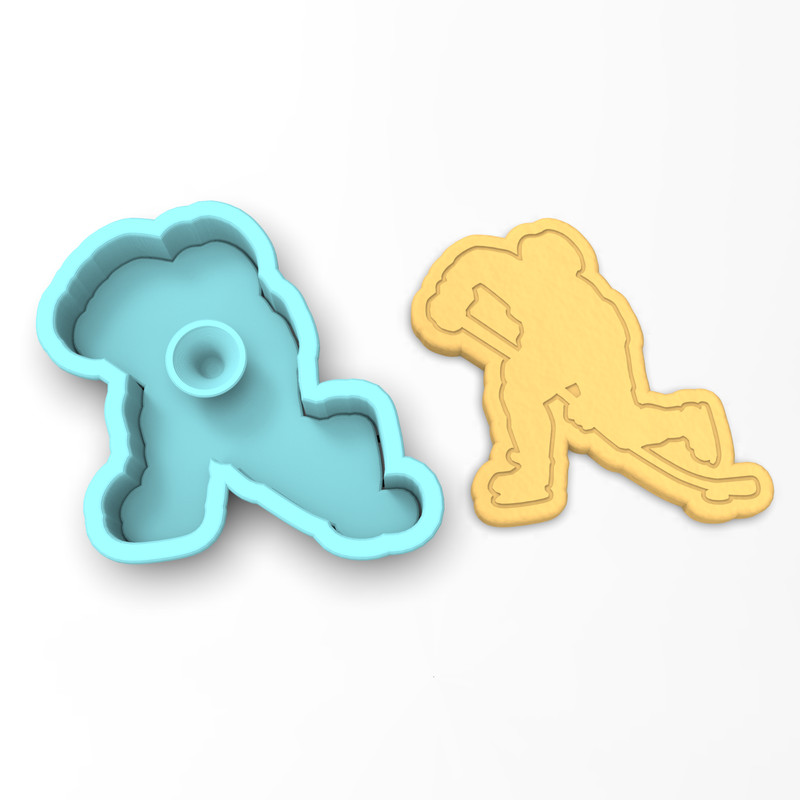 Hockey Player Cookie Cutter & Stamp #1| Puck Ice Rink League Slap Shot Hat Trick gallery