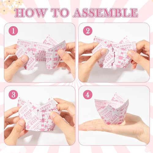 Ticket Cupcake Wrappers - 80pcs Mardi Gras Ticket Muffin Liner White Pink gallery
