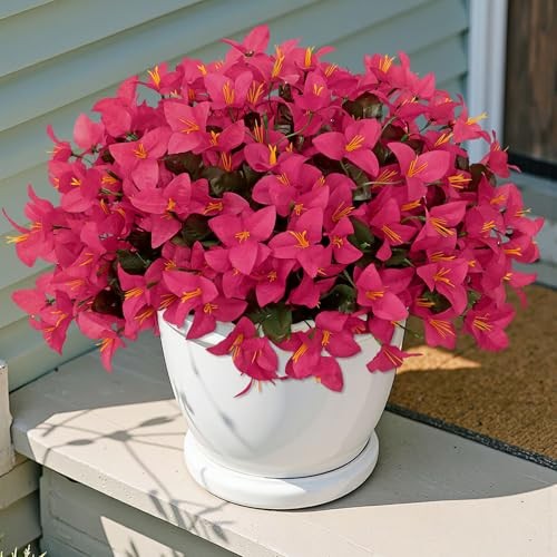 Fake Bougainvillea Artificial Flowers for Outdoors Silk Flowers 4PCS Hotpink