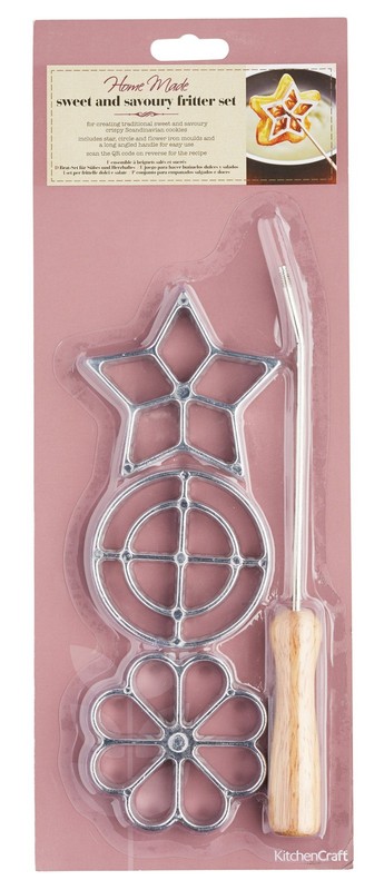 KCHMROSETTE Home Made Swedish Rosette Iron, Metal, 4 Piece Cookie Mould Set, ... gallery