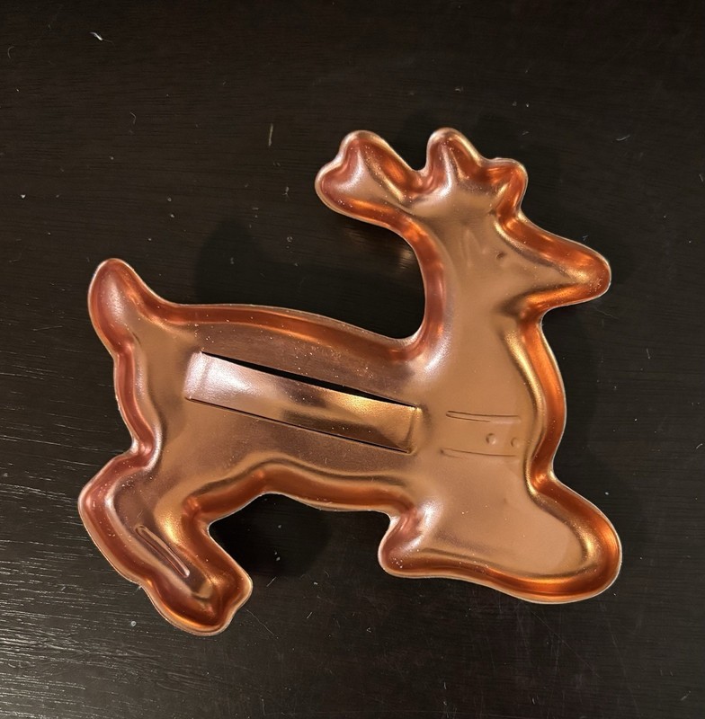 5 Vintage Copper Alum Christmas Cookie Cutters Tree Bell Camel Santa Star gallery