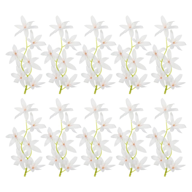 16Pcs 7″ Artificial Orchid Flower Floating Candles Simulation Flower White
