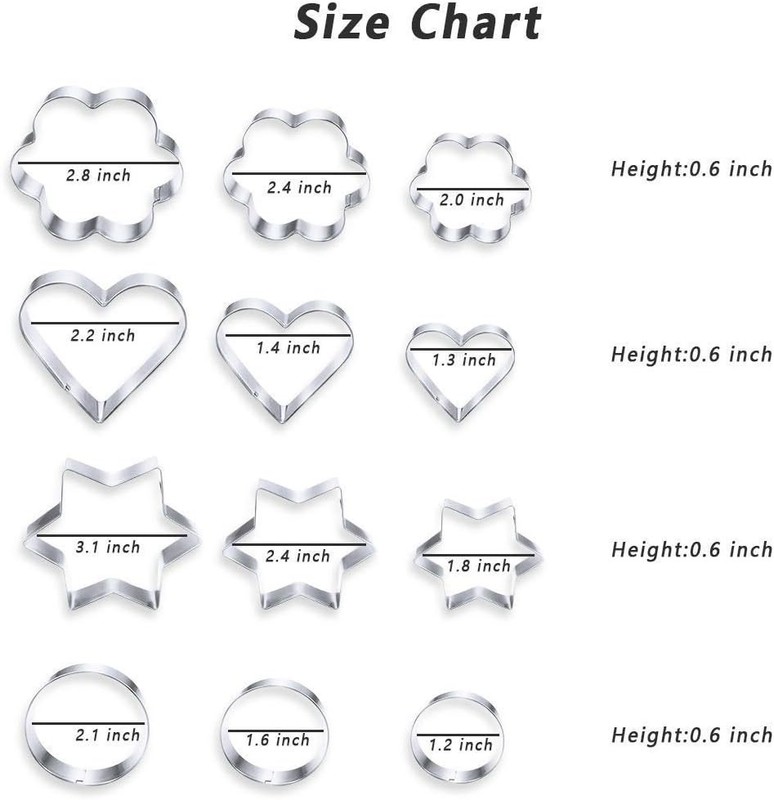 Cookie Cutters Shapes Baking Set, 12PCS Flower Round Heart Star Shape Biscuit... gallery