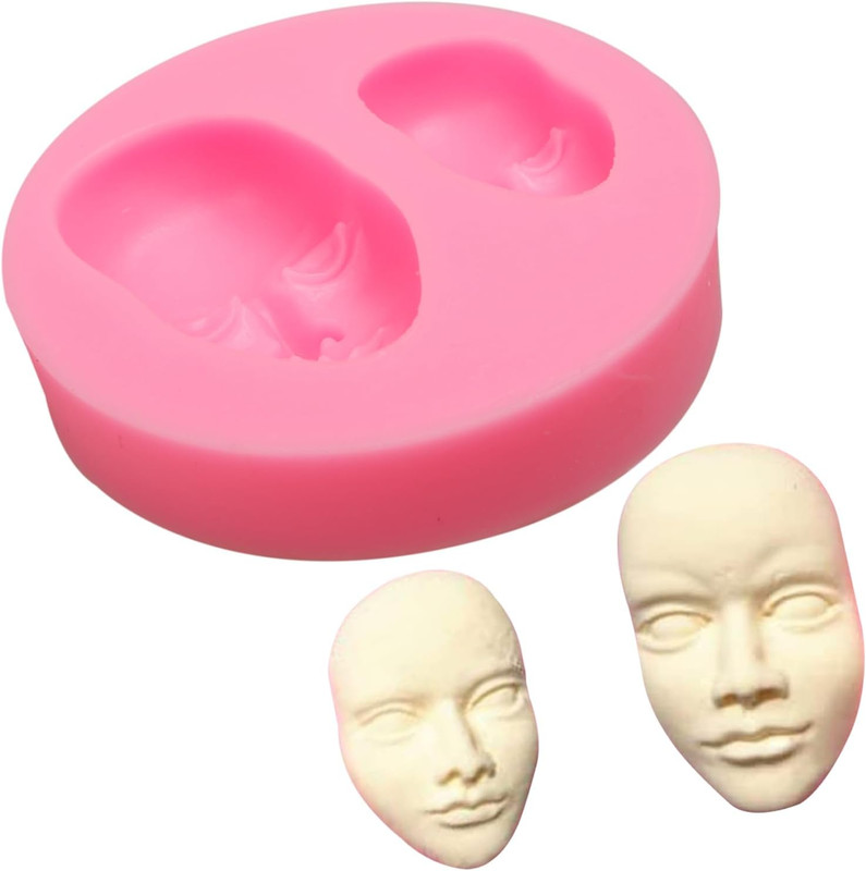 Human Face Silicone Mold 4 Pcs, Face Chocolate Fondant Mold for Cake Decoration gallery