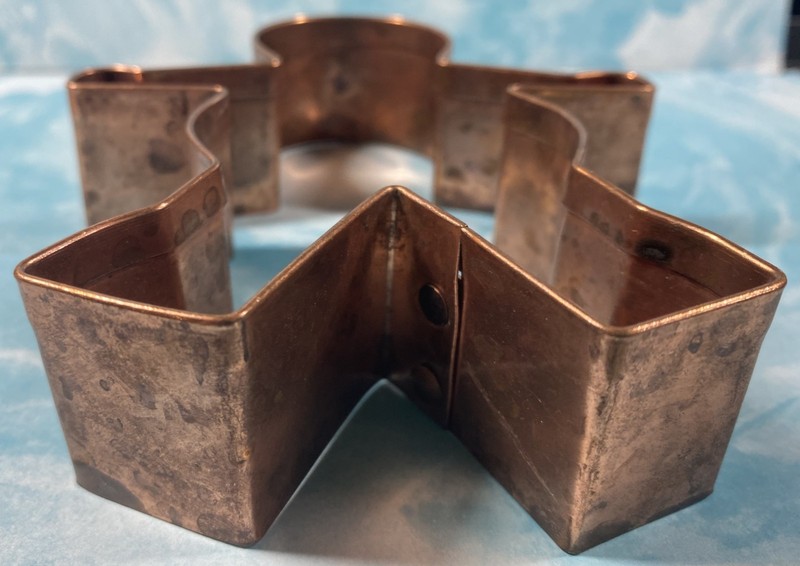 Vintage Copper Cookie Molds Lot of 3 Ginger Bread Man and Woman and Star Figures gallery