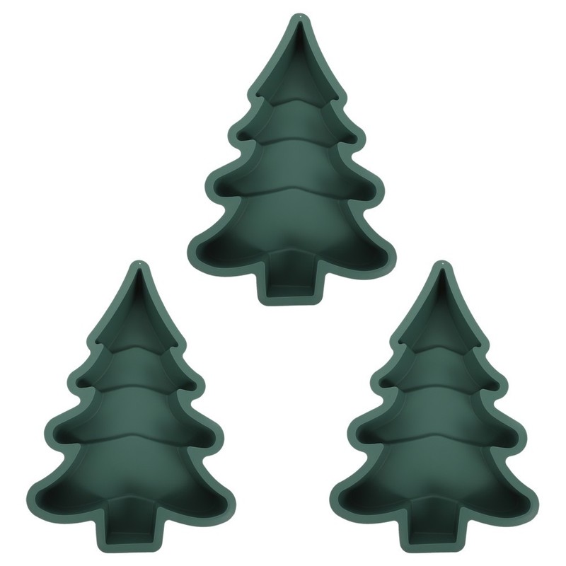 3 Pcs Christmas Tree Silicone Mold Cake Molds Baking for Oven 3d Pan