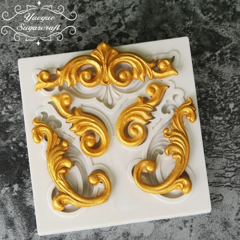 Baroque Silicone Molds Scroll Curlicues Filigree Sugarcraft Fondant Cake Mould gallery