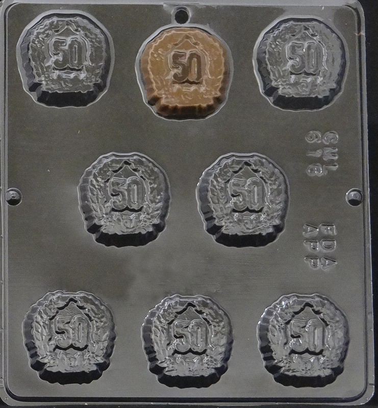 “50” 50th Anniversary Chocolate Candy Mold 616 NEW