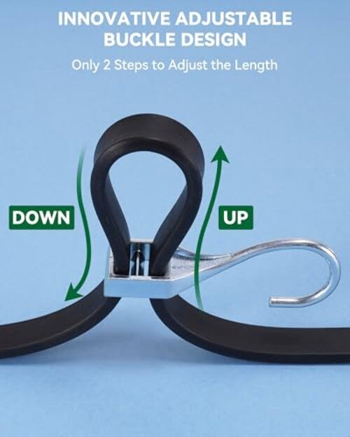 Adjustable Rubber Bungee Cords, Easy to Adjust from 6" to 60 Inch 100% Rubber gallery