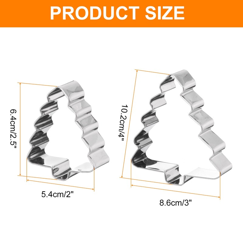 Christmas Trees Cookie Cutter Set Assorted Sizes Stainless Steel Polish gallery
