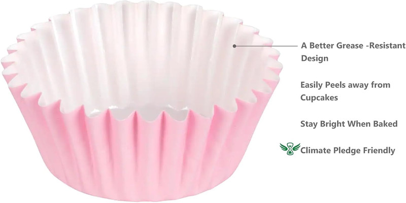 Grease-Resistant Standard Pink Cupcake Liners 150 Counts - Heavy Duty Paper Muff gallery