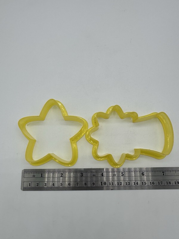 Summer Cookie Cutters Yellow Star And Palm Tree Clear Hard Plastic Craft gallery