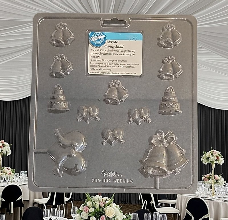 Wilton 2114 1104 Wedding Shower Misc Bells Doves Chocolate Candy Pieces Mold