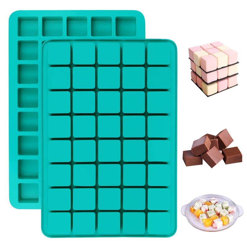 Square Chocolate Mold, For Hard Candy And Gummy Jelly, 2 Pack, Green gallery