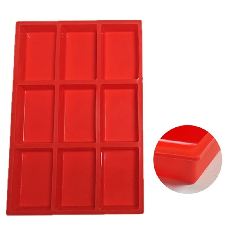 9 Piece Rectangular Silicone Baking Molds Set for Various Cake Chocolate Recipes gallery