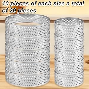 12 Pieces English Muffin Rings - 4+3 ½ Inch Tart Rings, Stainless Steel Rolled gallery