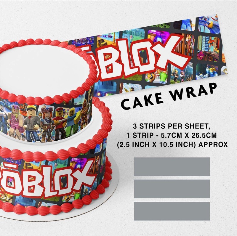 Roplox Kids Pattern Strip Edible Cake Topper Decoration Edible Image