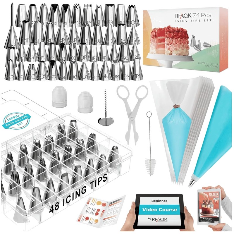 Cake Decorating Kit with 48 Tips & Pastry Bags