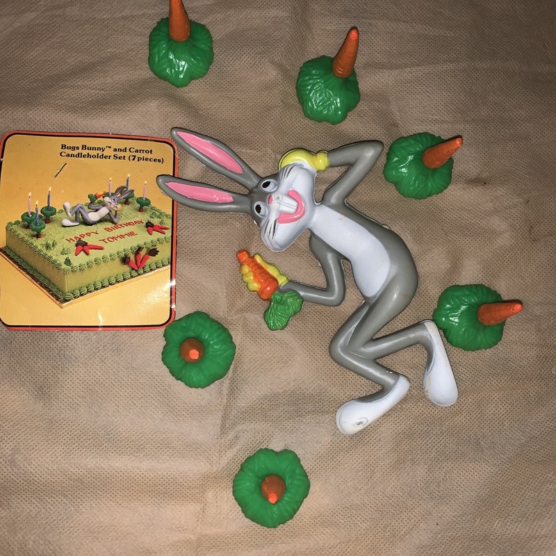 1979 Vintage Bugs Bunny Cake Toppers Set Wilton Looney Tunes CakeTops Carrot