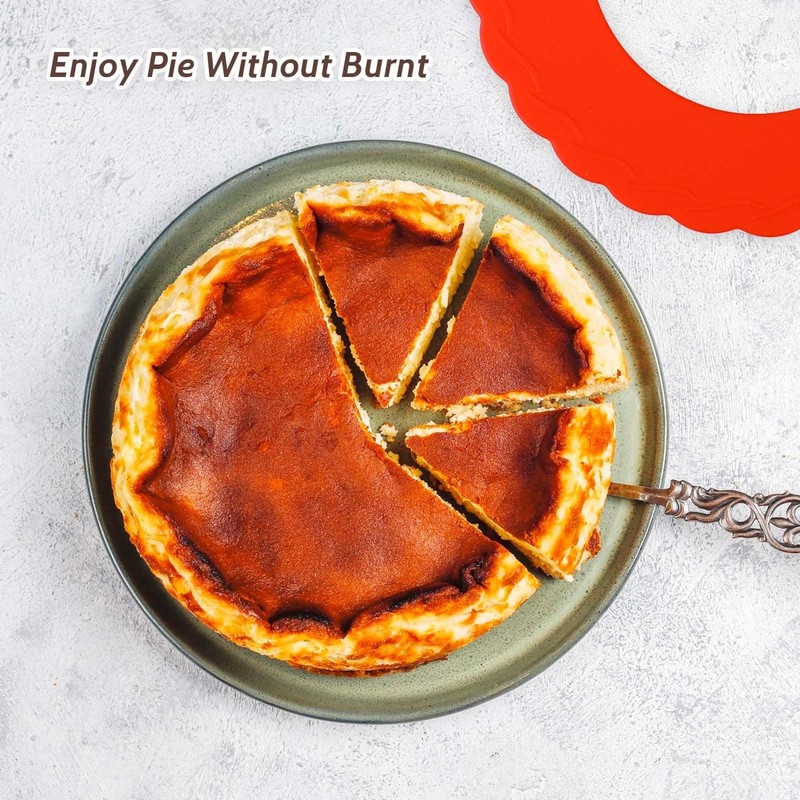4 Pieces Mini Pie Crust Shields Protector for Edges 4-6 inches, Red gallery