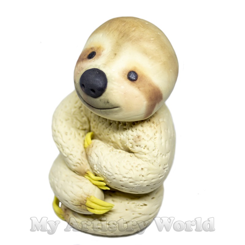 Edible 3D fondant/gum paste Sloth cake topper. Edible Sloth character