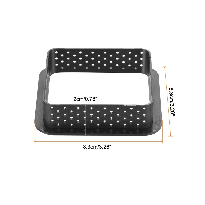 8pcs Perforated Cake Mousse Ring, Square Shape Cake DIY Baking Cutter Black gallery