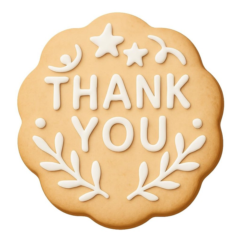 Festive Thank You Sign Cookie Cutter & Stamp, Fondant & Clay Cutter - 3.8x4" gallery
