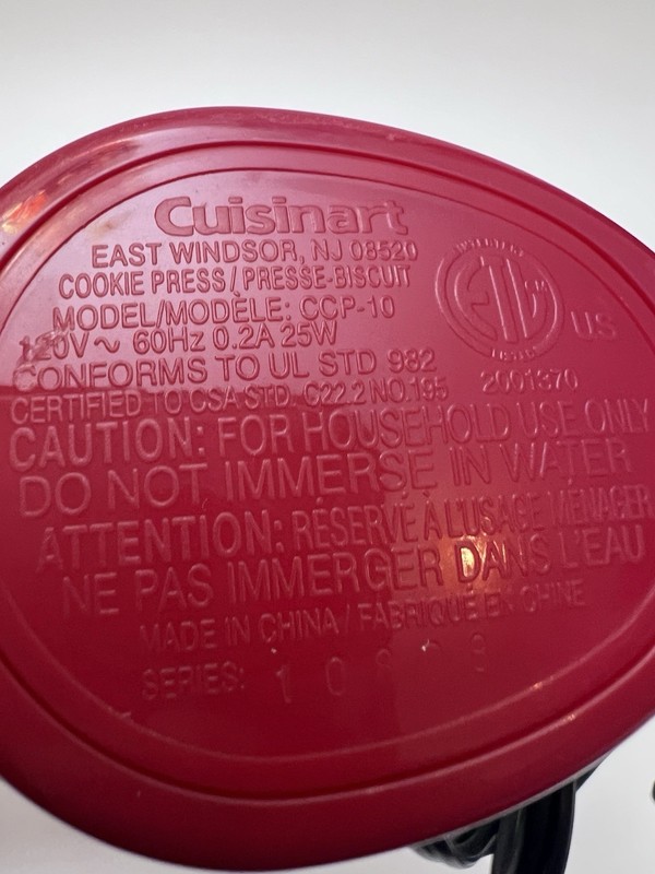 Cuisinart Electric Cookie Press Red CCP-10 RED TESTED gallery