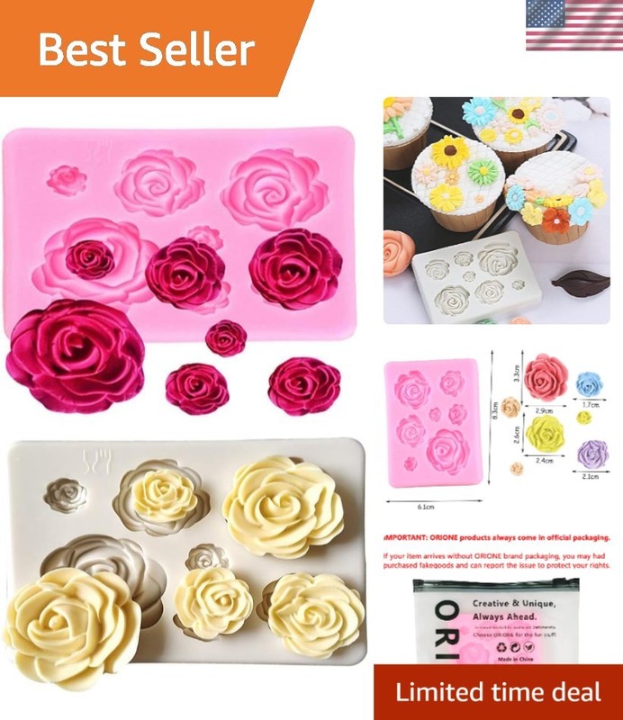 Food-Grade 2PCS Rose Silicone Molds – Perfect for Cake and Dessert Creations