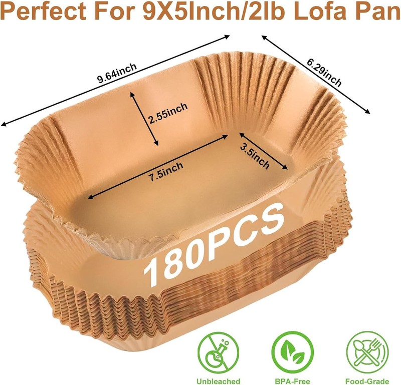 Multi-Purpose Disposable Baking Liners 9x5 Inch for Bread & Treats - 180 PCS gallery