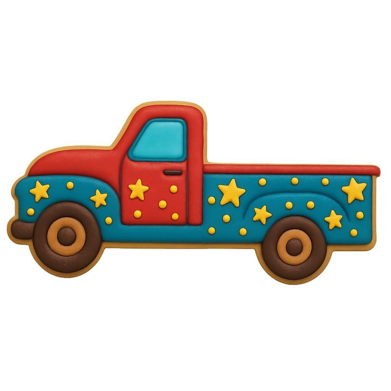 Vintage Pickup Truck Cookie Cutter & Stamp - 4.25x2 Inches (Random Color) gallery