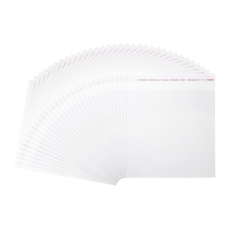 100 Pcs Cellophanes Bags, 5.1 x 5.1 Inch Self-Adhesive Cookies Bags, Clear