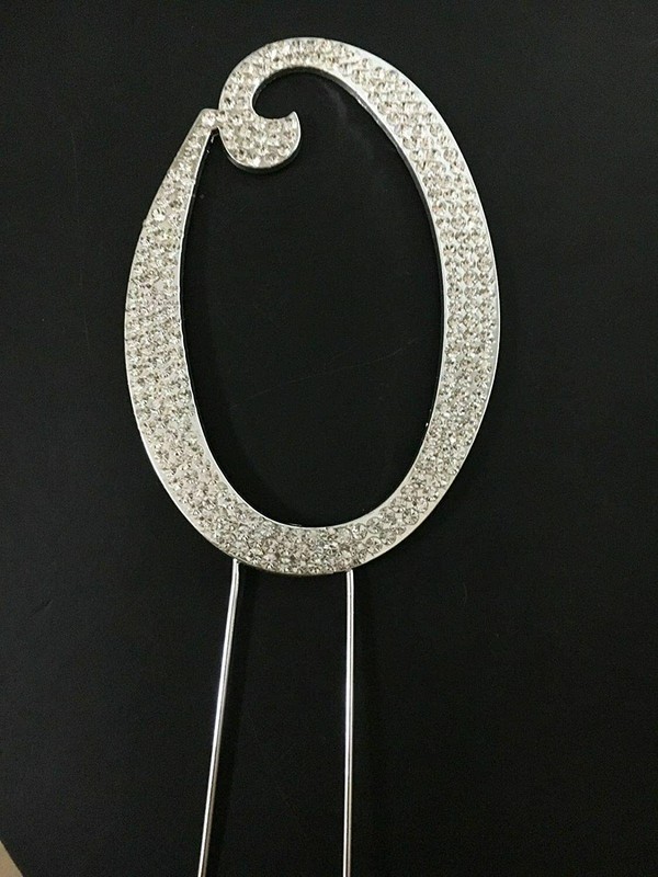 120mm Silver Rhinestone Number Cake Topper 0 Zero Birthday Party Decor – 12cm