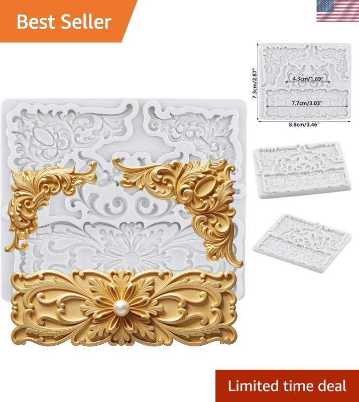 Elegant Baroque Silicone Fondant Mold for Stunning Cake & Chocolate Designs