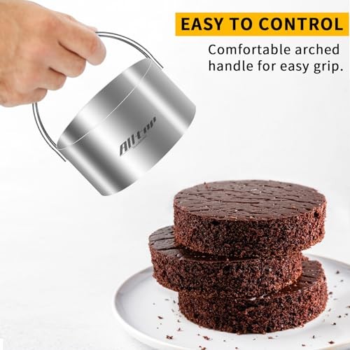 Stainless Steel Baking Biscuit Cutters with Handle - Round Plain gallery