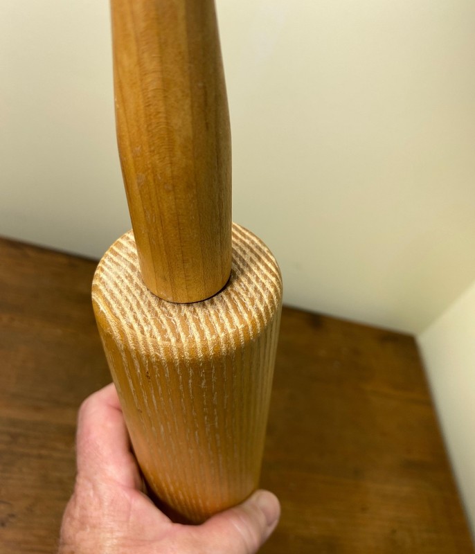 Wood Rolling Pin Brown Handles Kitchen Baking Pastry Tool Solid Barrel Dough gallery