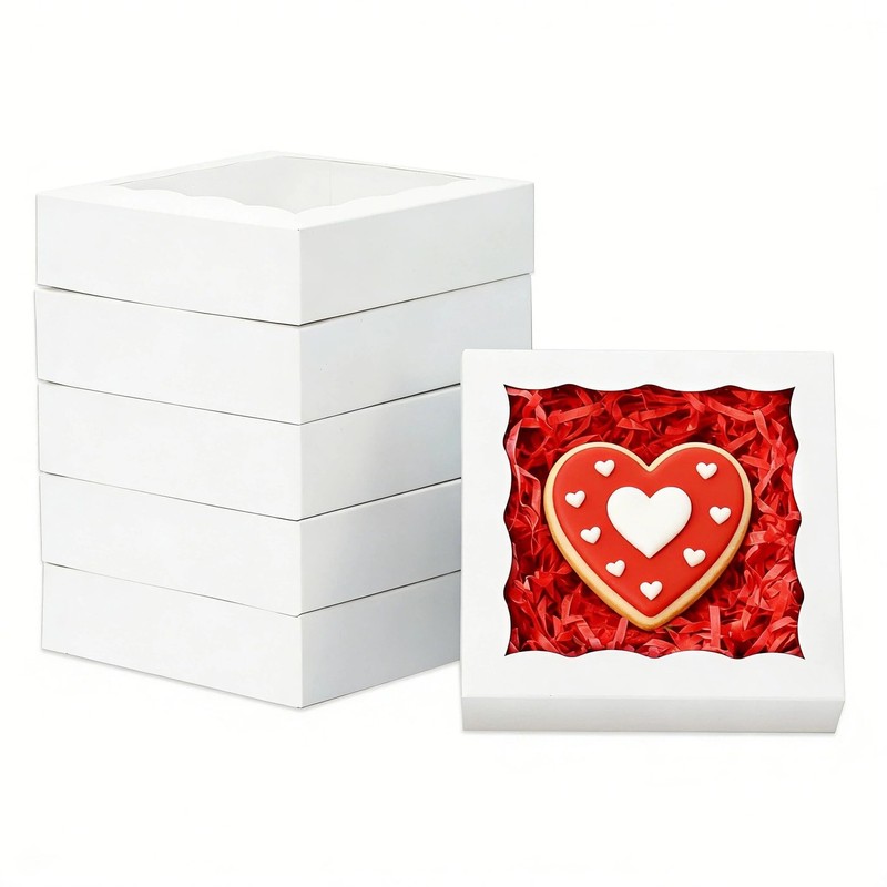 50pcs Individual Cookie Boxes 4 1/2″ x 4 1/2″ x 1 1/5″ Inch Small Gift Boxes …