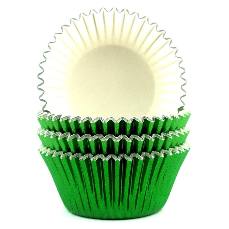 100 PCS Foil Cupcake Liners Standard Baking Cups Green Paper Muffin Wrapper gallery