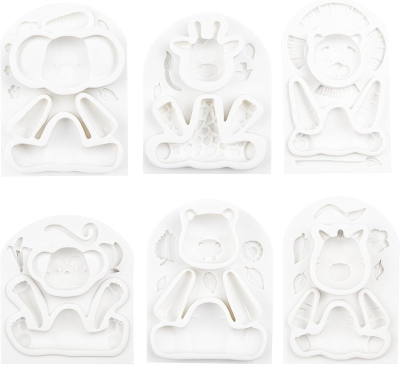 Jungle Animals Fondant Silicone Molds Sugarcraft Cake Decoration 6-count Heig... gallery