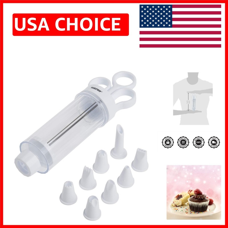 Professional Baking 9-Piece Cupcake Injector and Decorating Kit for Home Chefs