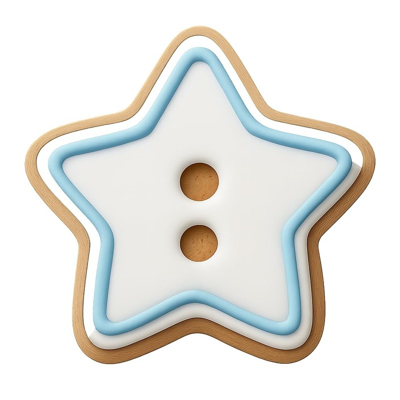 Star-Shaped Small Button Cookie Cutter & Stamp, Fondant & Clay - 4x3.5 gallery