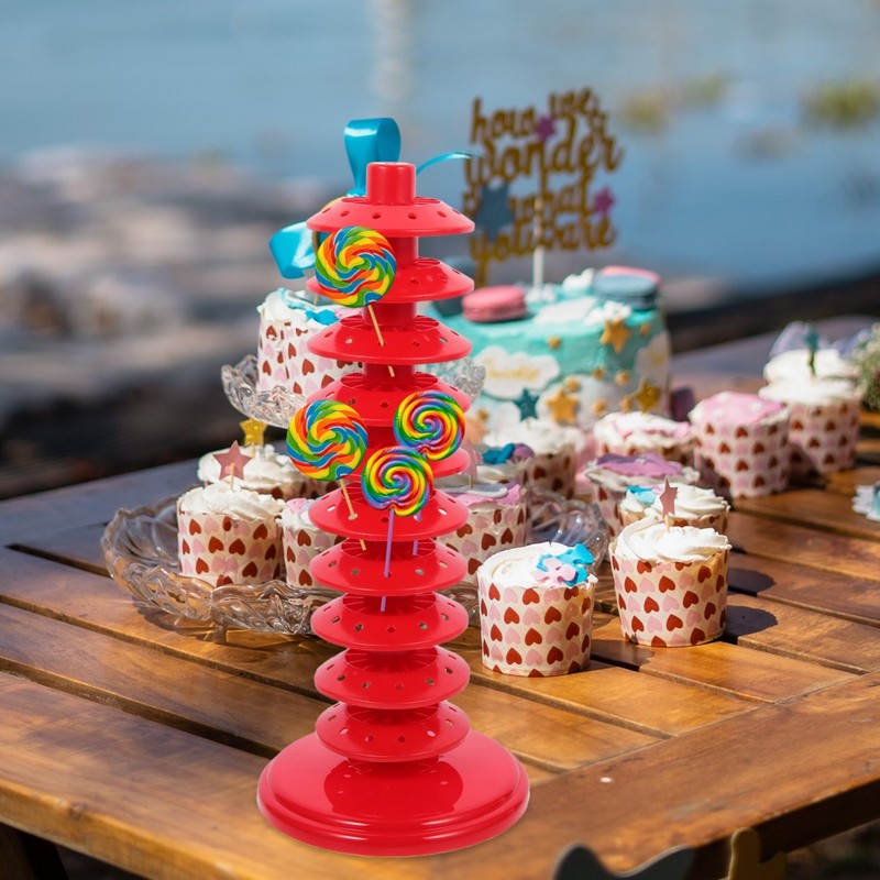6pcs Lollipop Display Stand: Multi-Tier Tower Organizer - Adjustable Cake Pop gallery